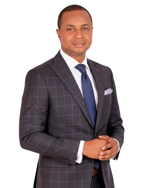 Chinedum Azuh in a tailored suit